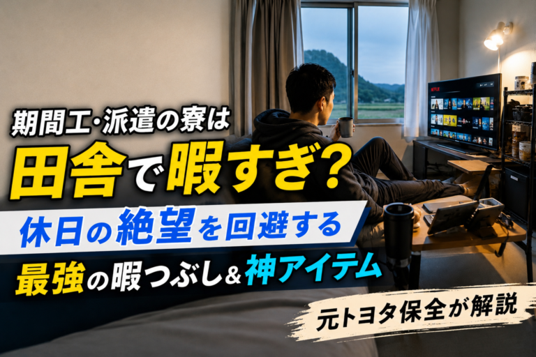 【元トヨタ保全が解説】期間工・派遣の寮は田舎で暇すぎ？休日の絶望を回避する最強の暇つぶし&神アイテム