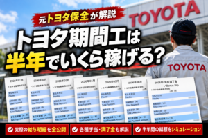【元トヨタ保全が解説】トヨタ期間工は半年でいくら稼げる？リアルな給与明細を公開